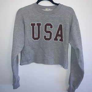 USA cropped crew neck